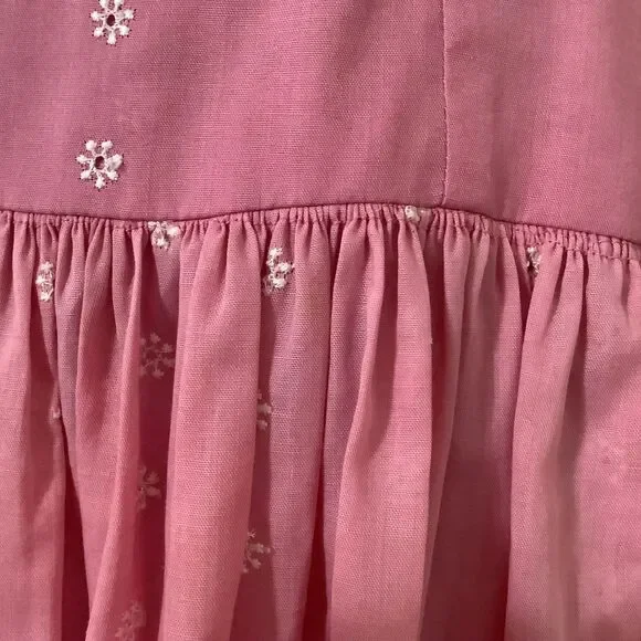 Vintage Pink Fairy Cottagecore Western Handmade Babydoll Fairy Puff Sleeve Dress - Picture 6 of 10